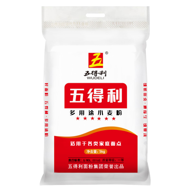 五得利 面粉 六星多用途小麦粉5kg（单位：包） 面粉