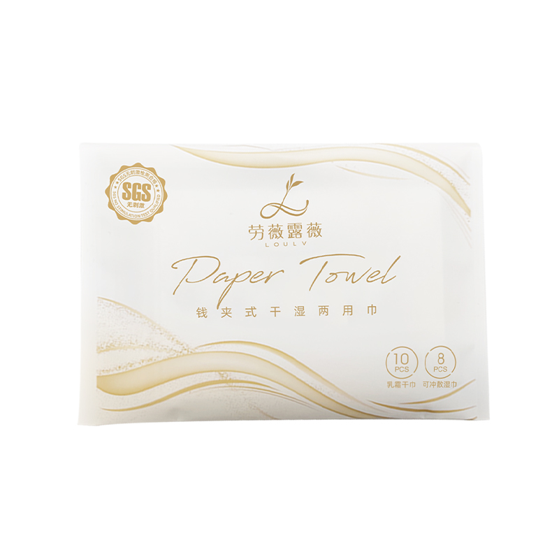 劳薇露薇钱夹式干湿两用巾4包/提*5提干巾+湿巾 自然色