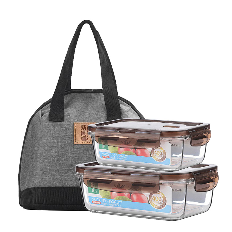 斯阁睿耐热玻璃贝壳保温包两件套装 棕色