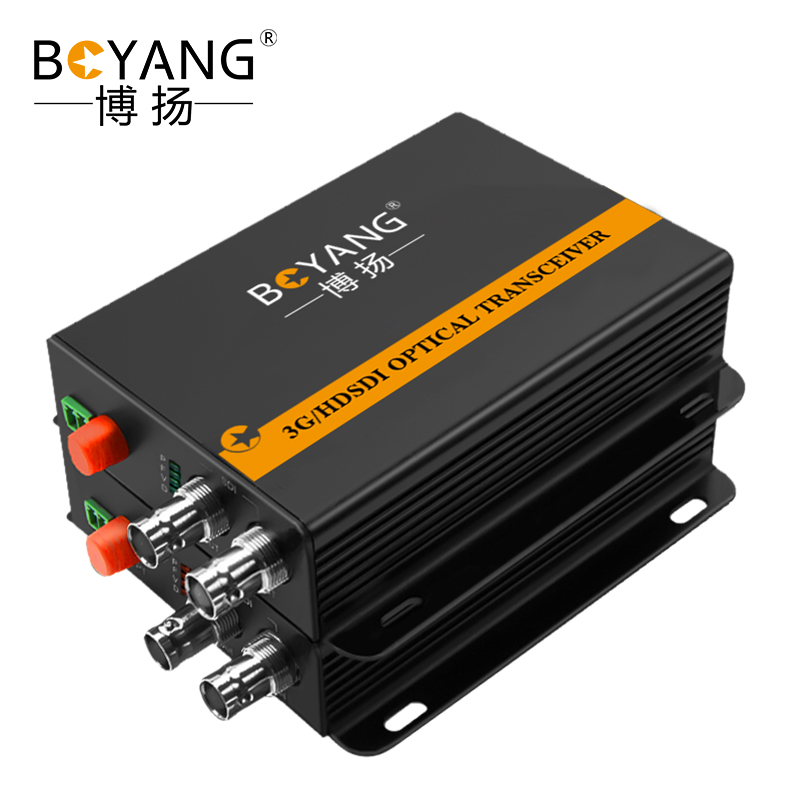 博扬(BOYANG) 非压缩全高清3G-SDI视频光端机1路视频 光纤收发器转换器延长器一对 黑色