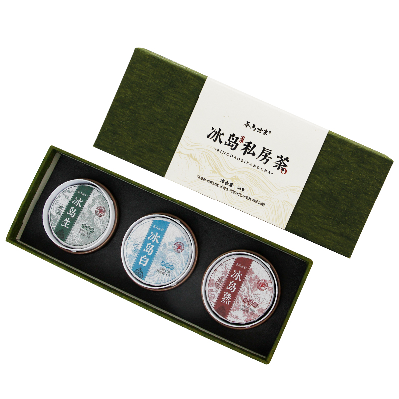 茶马世家 夏日冰岛私房茶普洱生茶坝歪熟茶南糯白茶地界云南古树小罐装茶叶84g GY03BCD单位：盒 其他