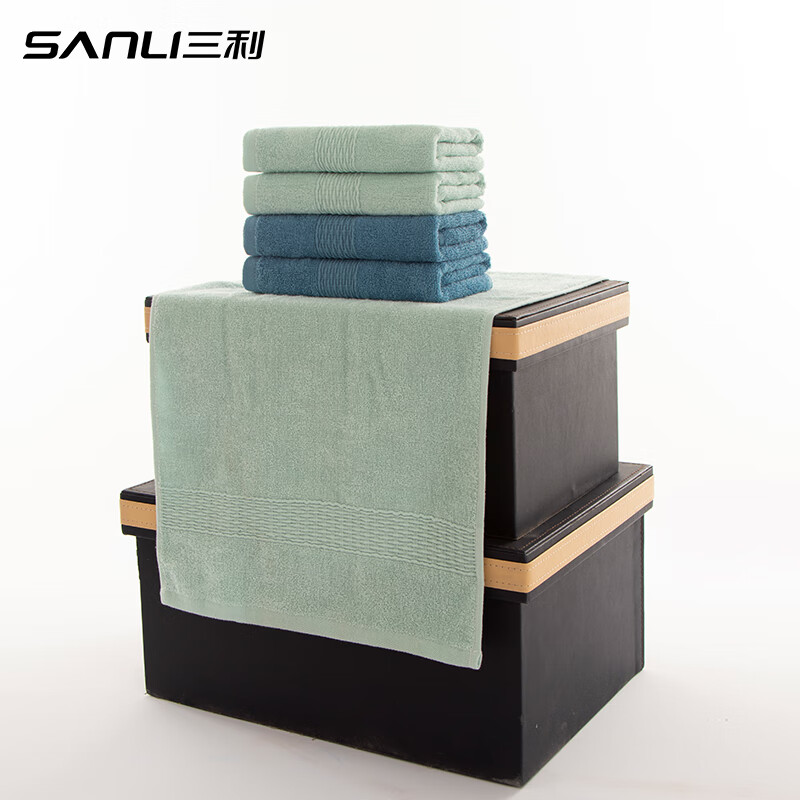 三利 纯棉柔软亲肤吸水毛巾 8678 素色浮点宽缎面巾1条装 随机