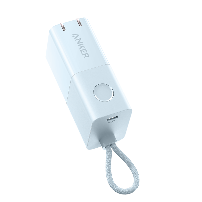 Anker安克 充电宝充电器二合一30W快充能量棒Pro type-c充电头兼容27W迷你充电宝适用 蓝色