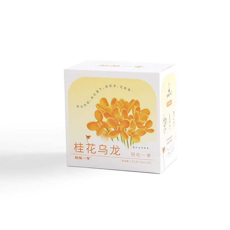 茶茶一季桂花乌龙袋泡茶2.5g*7泡*2泡单位：盒 香槟黄