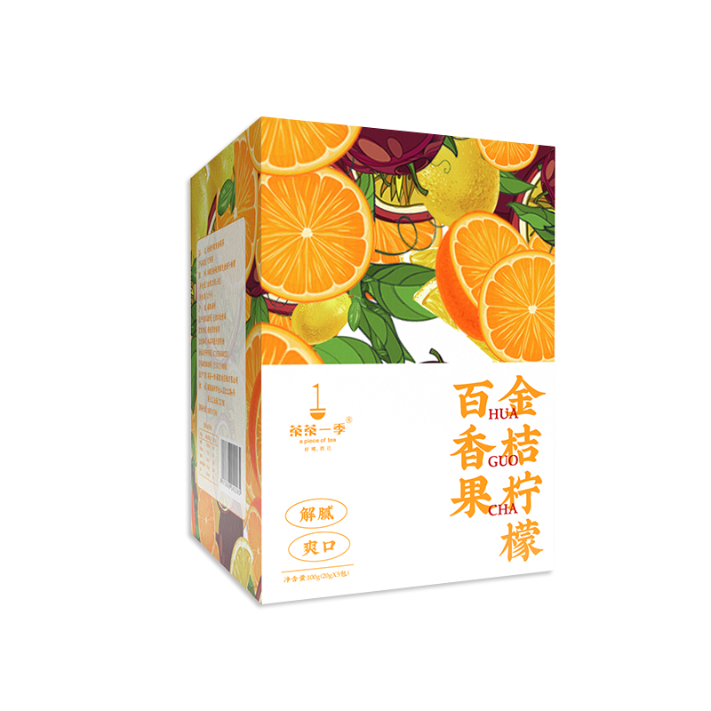 茶茶一季金桔柠檬百香果茶20g*6泡*2泡单位：盒 象牙色