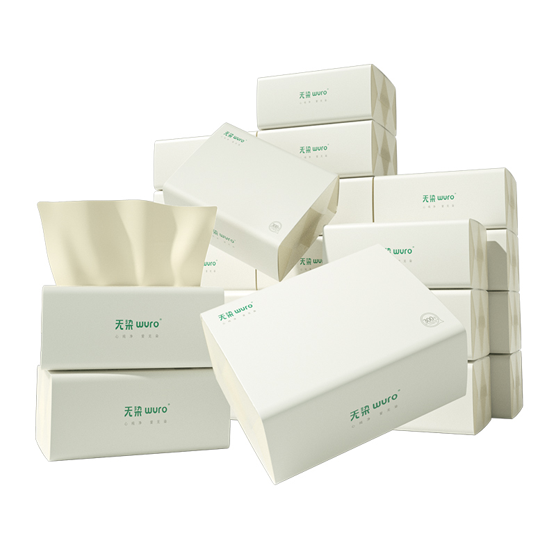 无染（WURO） 本色 3层100抽*24包 本色抽纸 白色（单位：箱）