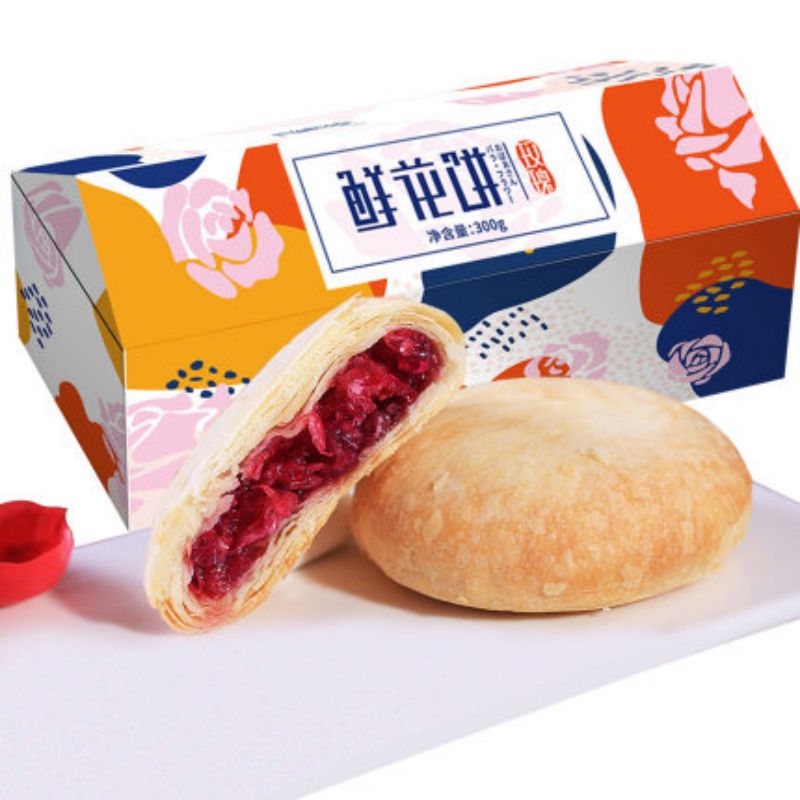 阿婆家的玫瑰鲜花饼（单位：盒） 红色300g彩盒装