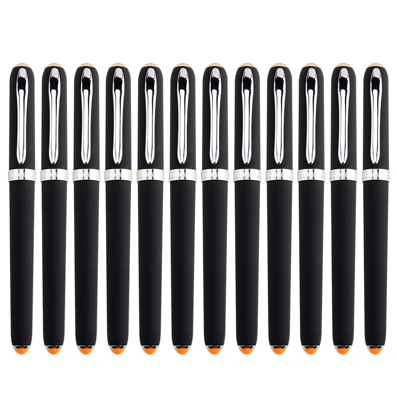 宝克（BAOKE）PC2228  1.0mm-黑色磨砂笔杆中性笔办公水笔商务签字笔  12支/盒 曜石黑