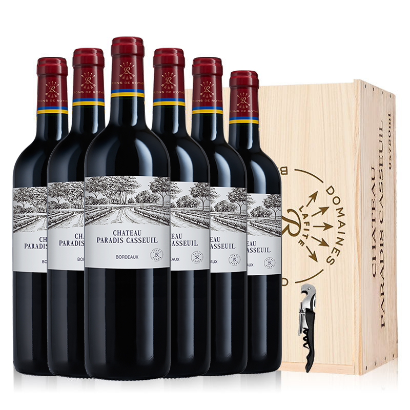 凯萨天堂古堡源自拉菲罗斯柴尔德波尔多AOC干红葡萄酒整箱装 750ml*6 黑色