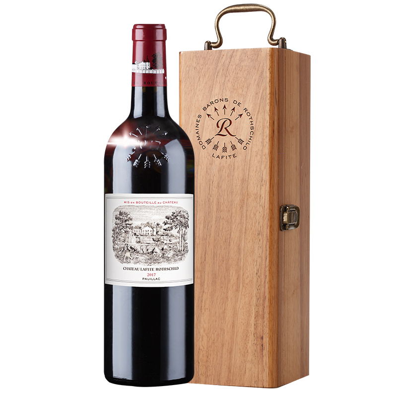 大拉菲古堡正牌法国一级名庄葡萄酒波尔多AOC红酒礼盒装2017年 750ml*1 黑色