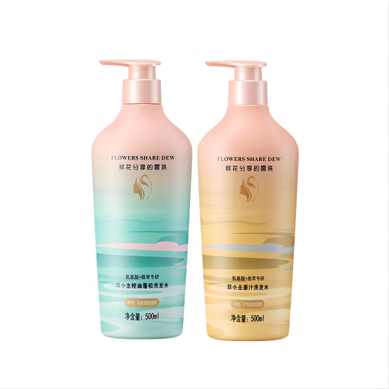 菲小主 氨基酸&植萃专研控油蓬松去屑止痒滋养洗发水套装 控油500ml+姜汁500ml