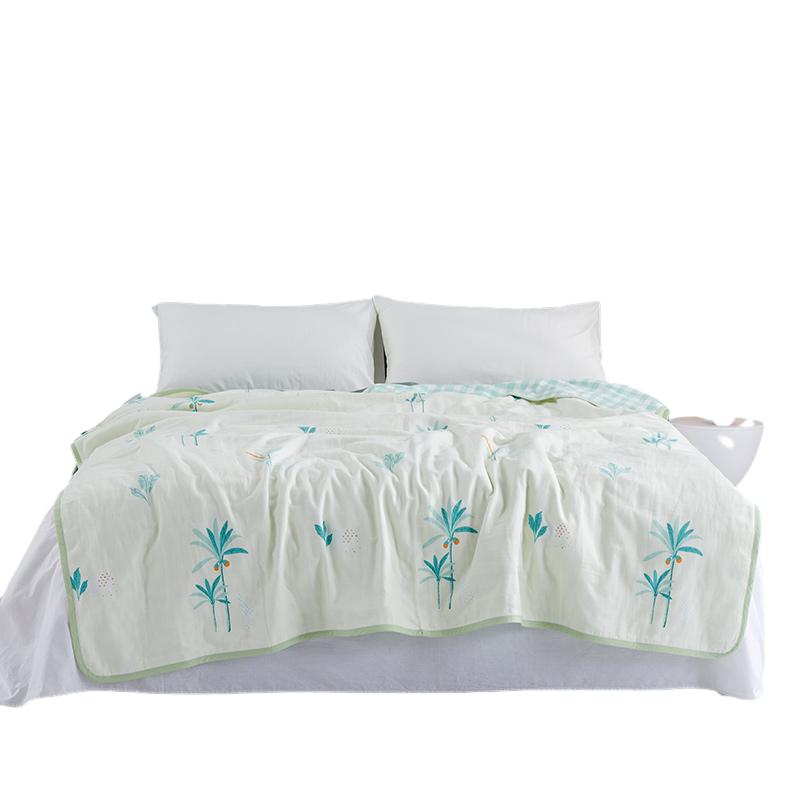 全棉时代六层纱布空调被 150cm&times;200cm 椰树港湾黄 1件装 椰树港湾黄