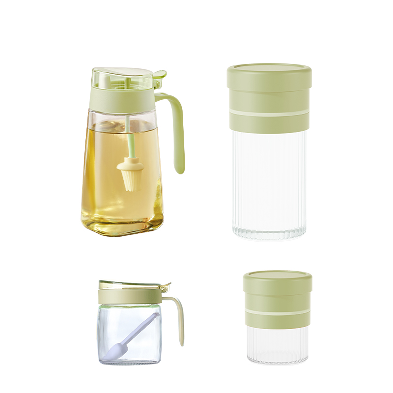 艾逸瑶选 CJ-21126 晶萃系列厨房调味储物罐4件套（单位：套） 绿色