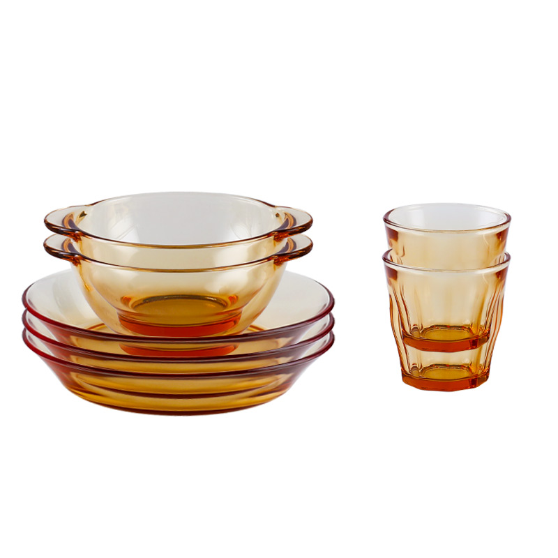 艾逸瑶选 CJ-21133 铂萃系列高硼硅玻璃餐具7件套A（单位：套） 琥珀色