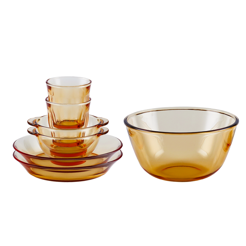 艾逸瑶选 CJ-21134 铂萃系列高硼硅玻璃餐具7件套B（单位：套） 琥珀色