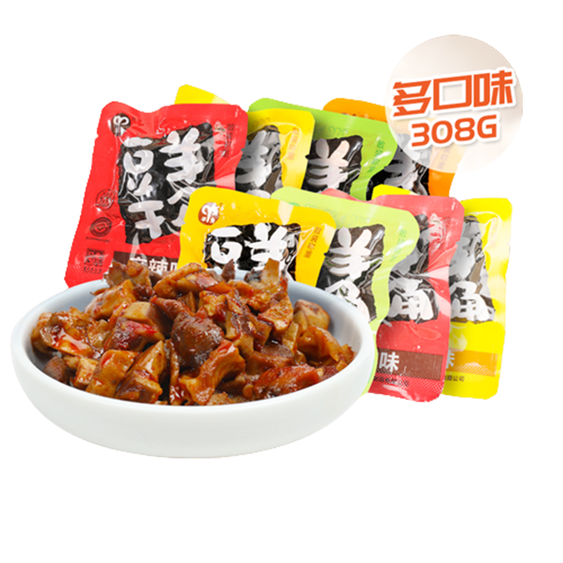 羊角香菇风味豆干308g（单位：袋） 象牙色