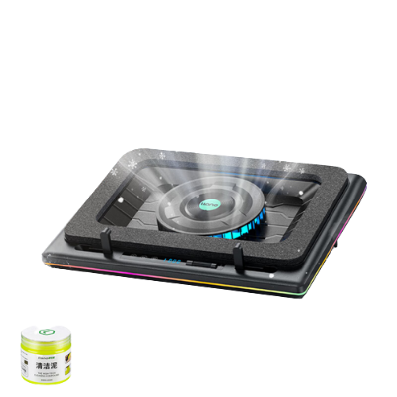 绿巨能（llano）LJN-SRQV12 笔记本压风式散热器游戏本底座大风力调速电脑支架 黑色