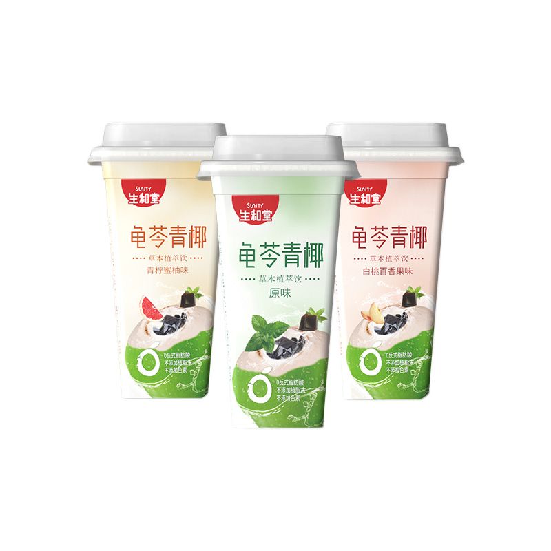 生和堂可吸龟苓膏海南椰浆果汁龟苓饮烧仙草低糖零食下午茶390g/瓶 百香果味2杯+蜜柚味2杯 茱萸粉