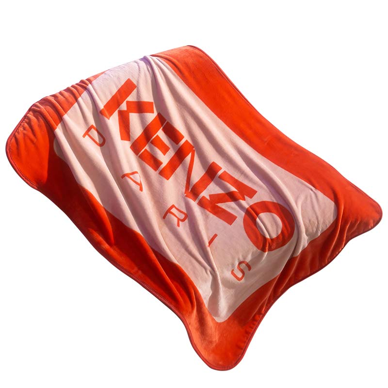 KENZO logo牛奶绒毯KRT-018S 100*140cm（单位：条）（新疆、西藏地区不发货） 红色