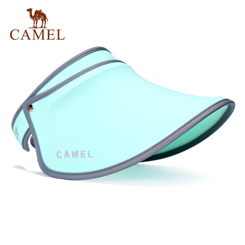 骆驼CAMEL空顶防晒帽女防紫外线帽子遮阳大帽檐夏季骑车户外太阳沙滩帽 空顶帽A9W3XE101 冰蓝
