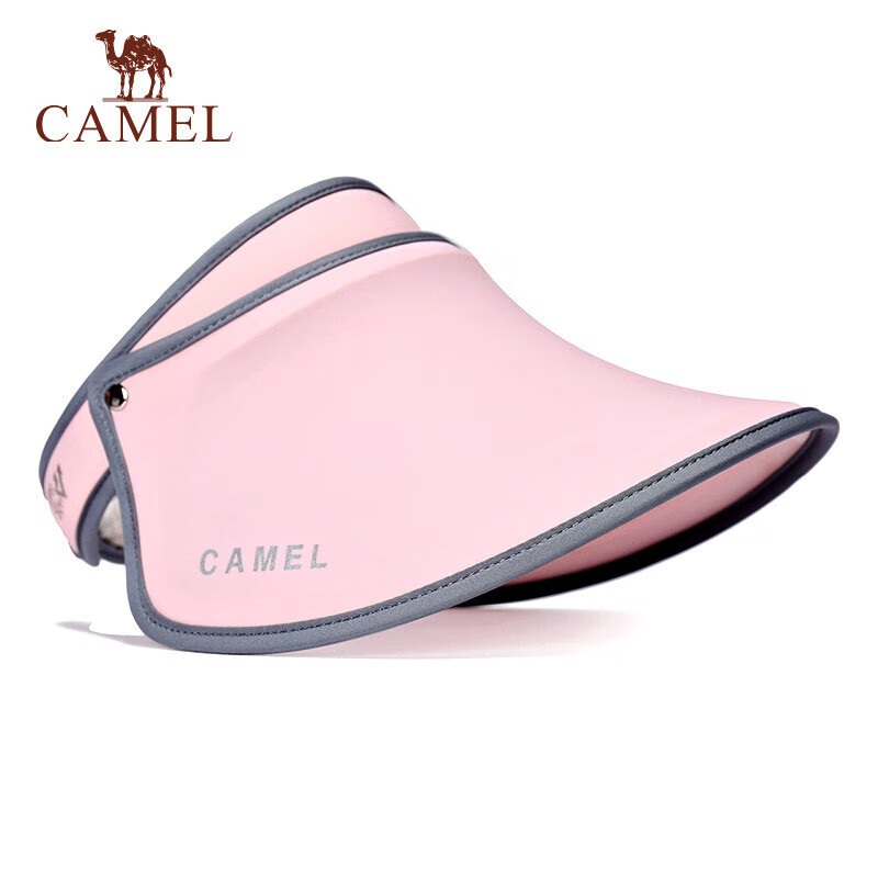 骆驼CAMEL空顶防晒帽女防紫外线帽子遮阳大帽檐夏季骑车户外太阳沙滩帽 空顶帽A9W3XE101 冰粉