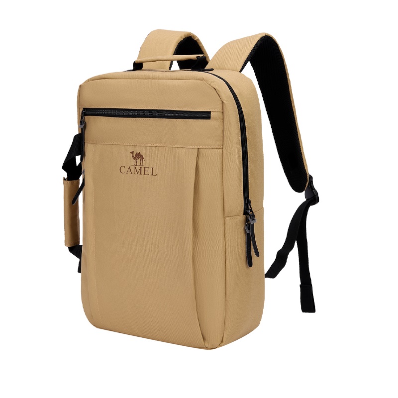 骆驼双肩包户外大容量手提电脑包轻便通勤包笔记本休闲学生登山包 173BA9U006 个 卡其色
