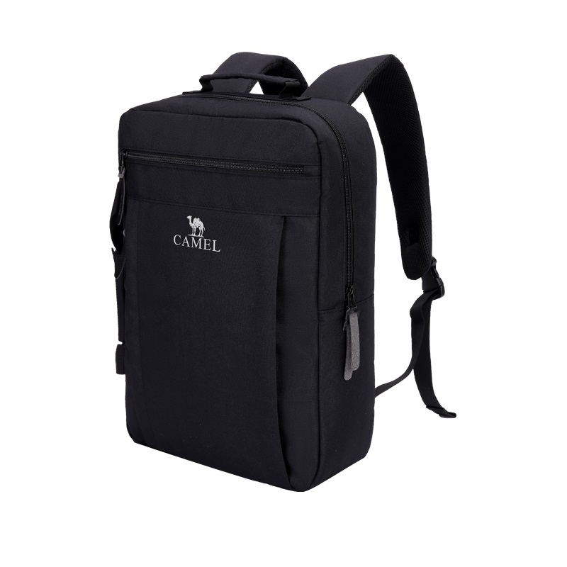 骆驼双肩包户外大容量手提电脑包轻便通勤包笔记本休闲学生登山包 173BA9U006 个 黑色