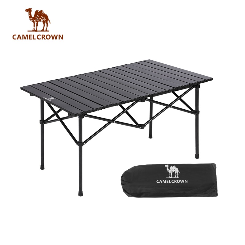 骆驼（CAMEL）户外露营野餐野炊烧烤公园家用便携铝合金折叠桌 173BA6S022 个 黑色