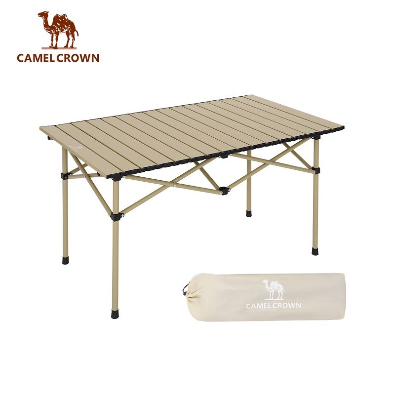 骆驼（CAMEL）户外露营野餐野炊烧烤公园家用便携铝合金折叠桌 173BA6S022 个 鹅黄色