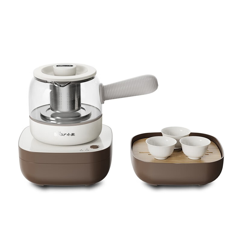 小熊（Bear）0.5L养生壶煮茶壶煮茶器 ZCQ-A05S1 配茶具茶杯单位：套 白色