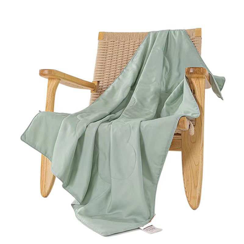 蚕花娘娘多功能蚕丝读书被-100%蚕丝小睡被90*120cm（单位：床） 绿色 90*120cm