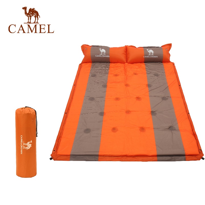 骆驼CAMEL户外帐篷气垫防潮垫加厚帐篷睡垫单双人自动充气垫便携野餐垫 充气垫A8W05002 个 橘色拼灰