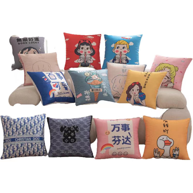 菩朵家纺 可定制精梳棉抱枕 花型混发 40*40cm （单位：个）起订量100 随机 花色