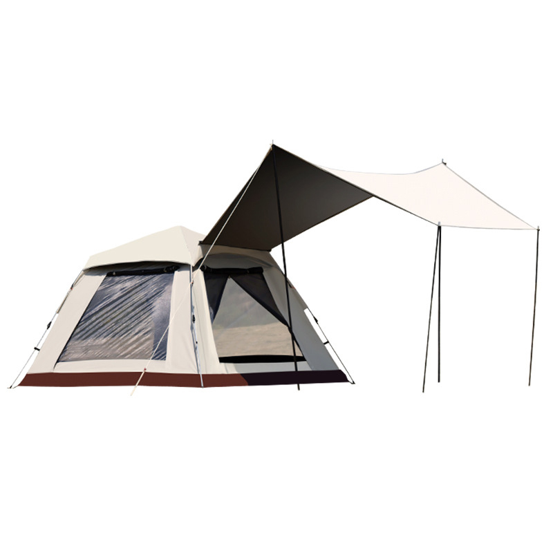 三极 TP2407  四角帐篷拼接天幕二合一营地天幕帐篷  黑胶 240*240*154cm  5~8人