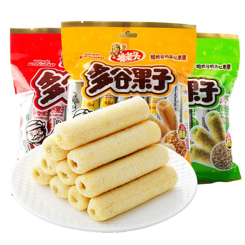 米老头多谷果子100g*6夹心米果卷（单位：包） 黄色多谷果子蛋黄味100g*6
