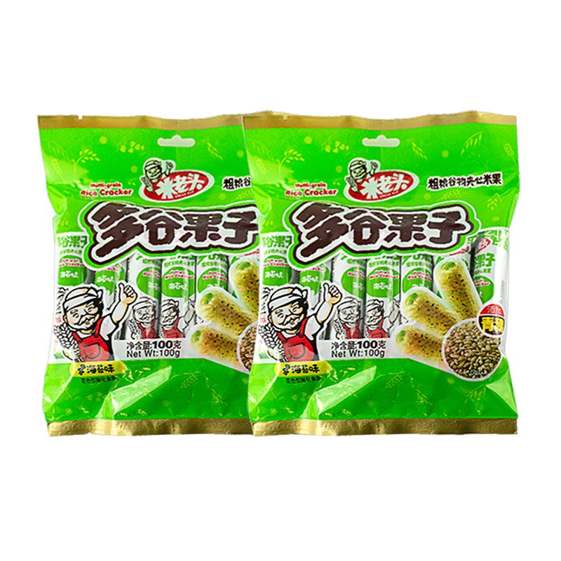 米老头多谷果子100g*3夹心米果卷（单位：包） 海苔味