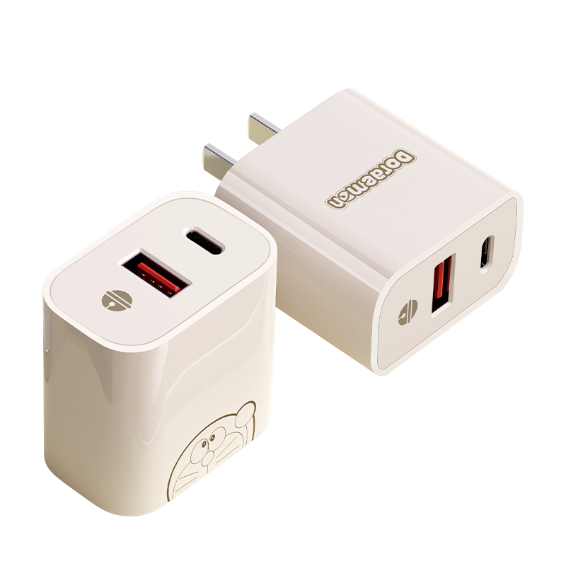 ROCK 哆啦A梦 A+C PD20W充电器 Model No.RIC-389 米白色