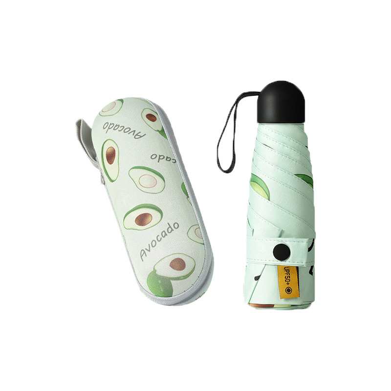 三极  TP7019  五折口袋水果胶囊伞 鳄梨