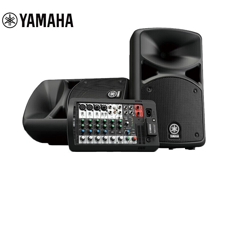 雅马哈（YAMAHA）便携式PA系统会议舞台扩声音箱套装 STAGEPAS600BT（带蓝牙） 套 黑色