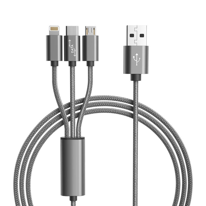 loomoo乐默  LCB-351快充一拖三数据线 灰色