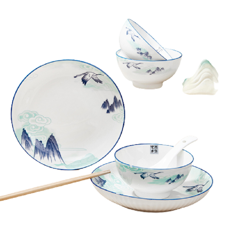 共禾京品鹤翔云天22头餐具ZFWACOM220066 单位：套 天蓝色