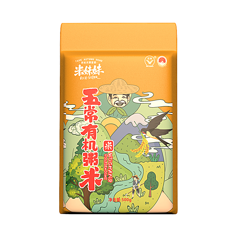 [起订量80袋]米妹妹（MIMEIMEI）财运稻五常粥米500g&nbsp;（单位：袋） 黄色