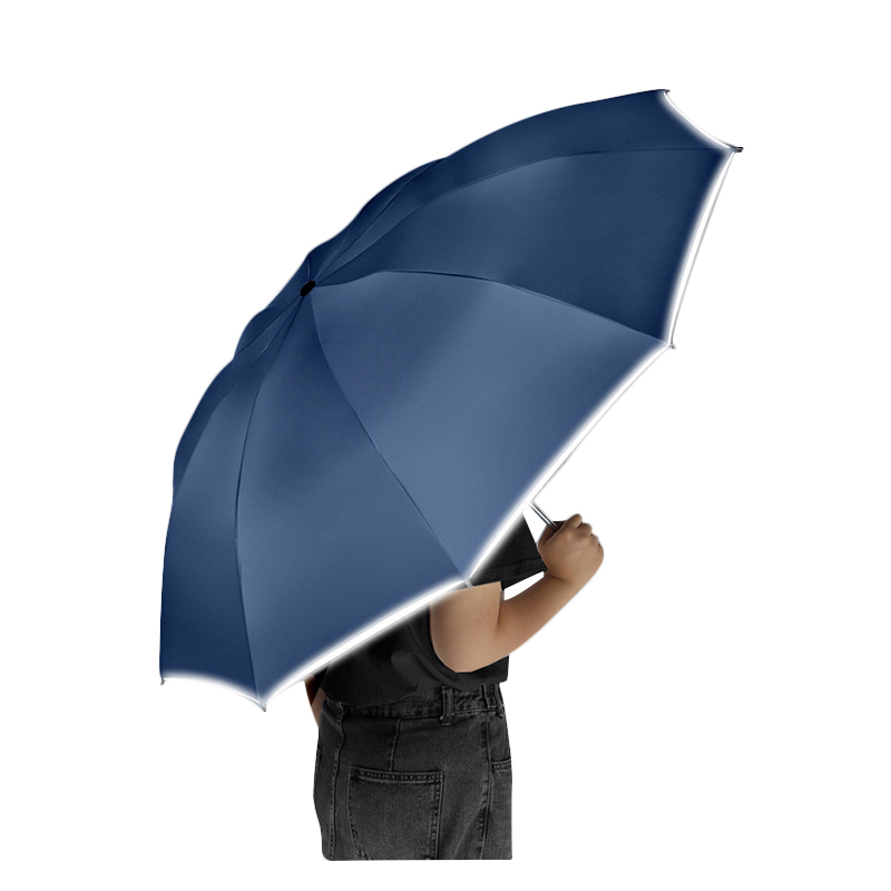 三极 TP7399   10骨全自动反向伞 黑胶布+反光条 藏青色