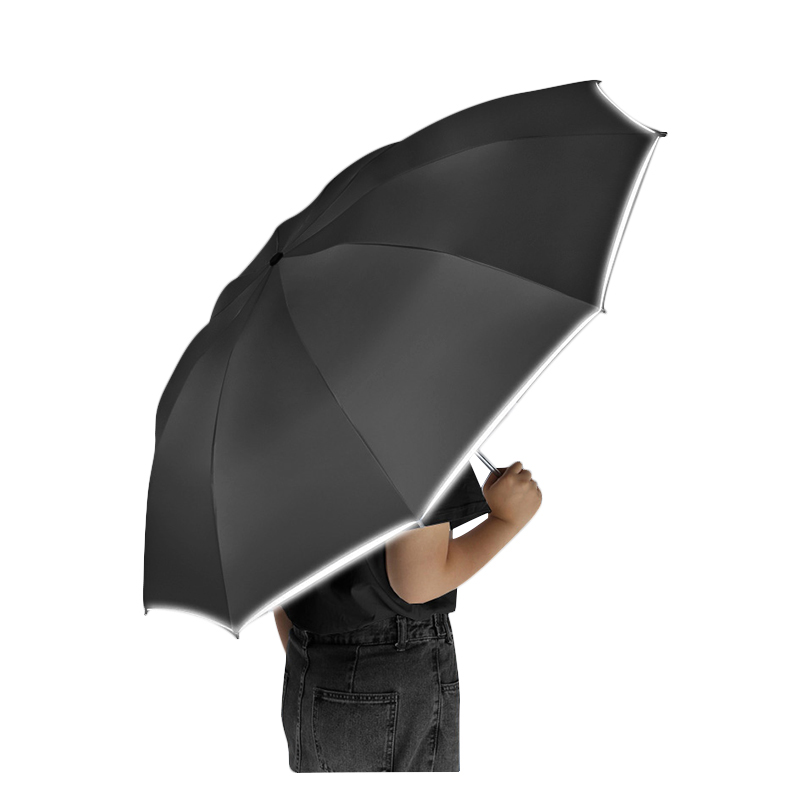 三极 TP7399   10骨全自动反向伞 黑胶布+反光条 黑色