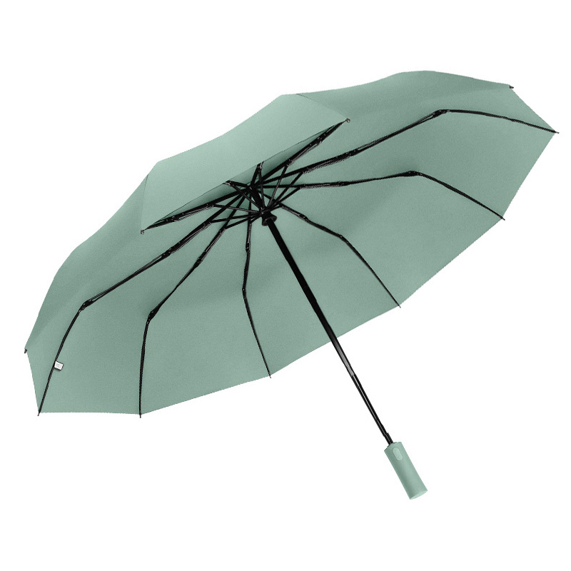 三极 TP7036  全自动十骨双层三折伞  碰击布  单位：把 冷香绿
