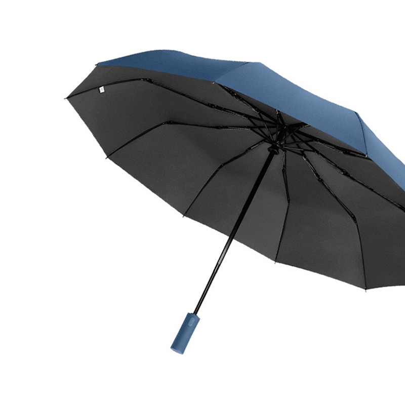 三极 TP7036  全自动十骨双层三折伞  黑胶布 雾霾蓝