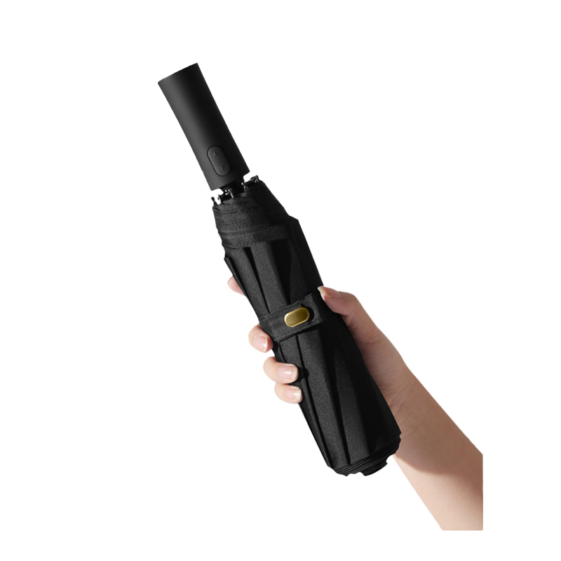 三极 TP7036  全自动十骨双层三折伞  黑胶布 黑色