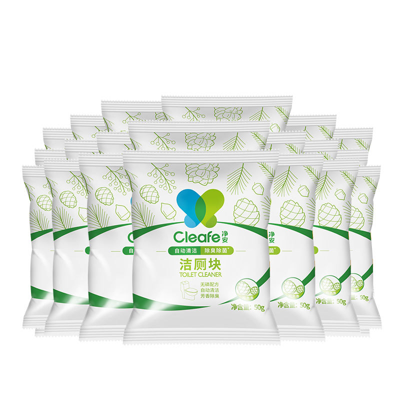 净安马桶自动清洁剂(蓝泡泡)松木香50g*20（单位：袋） 白色