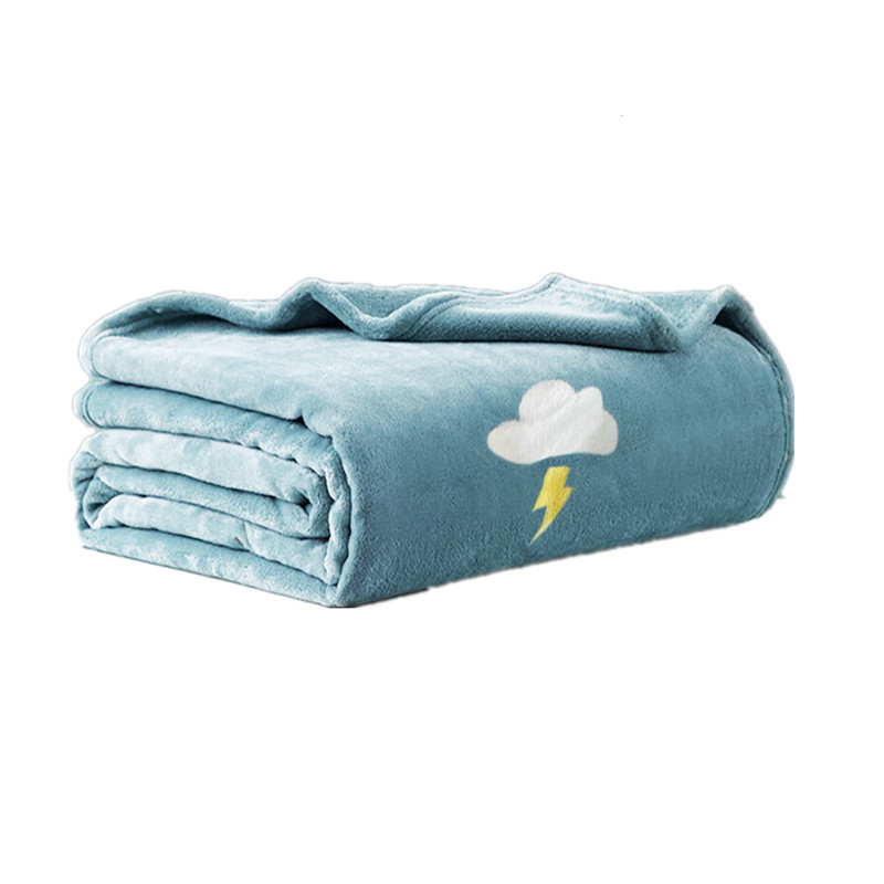 九洲鹿 JZMT99零静电云貂绒毯-灰色天空（白云闪电）100*140cm（单位：条） 灰色