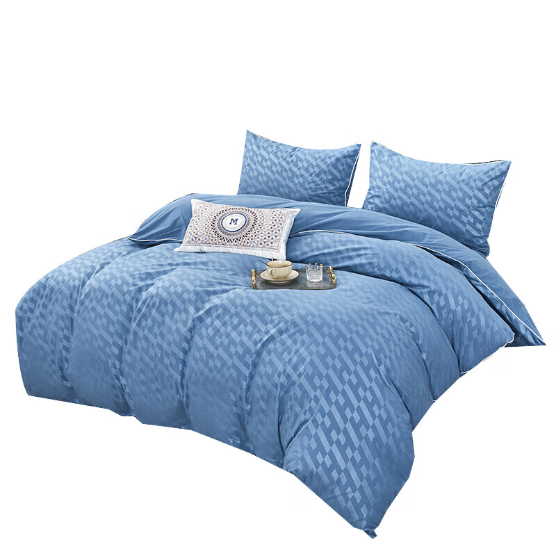 路易卡罗（LOUIS.KELLOG）德芙绒四件套克里米亚 LK-6340 蓝色